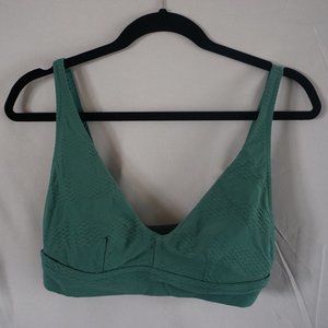 Aerie Jacquard Longline V scoop bikini top size L